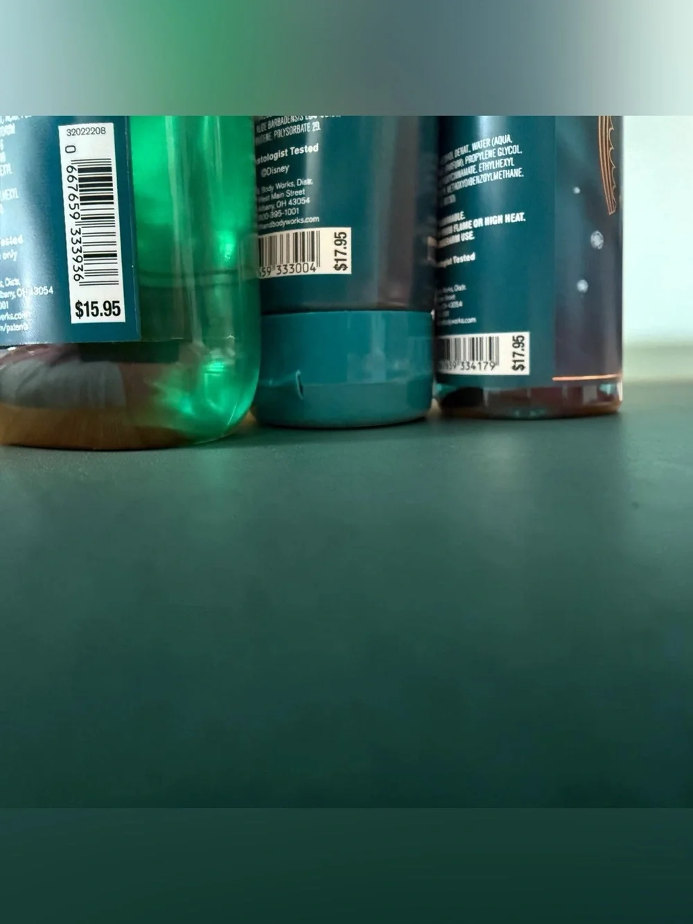 Bath & Body Works Jasmine Body Wash & Lip Gloss Teal & Gold accents 4 piece set